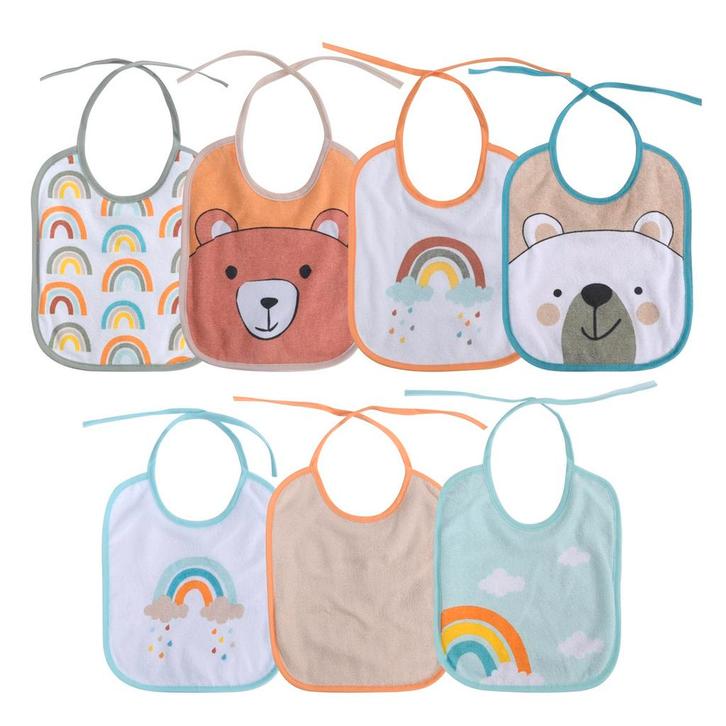 Lorelli Uni 7 Stuks Slabbetjes 1026020-0001, Kinderen en Baby's, Babyvoeding en Toebehoren, Nieuw, Verzenden