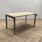 Tweedehands slingerbureau, 160x80 cm, ahorn - grijs, Huis en Inrichting, Bureaus, Ophalen of Verzenden, Gebruikt, Bureau
