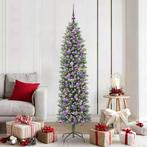vidaXL Kunstmatige slanke kerstboom met 300 LED Groen en wit, Diversen, Kerst, Verzenden, Nieuw