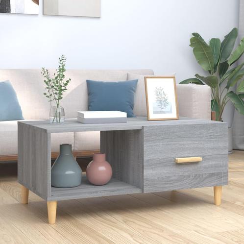 vidaXL Salontafel 89,5x50x40 cm bewerkt hout grijs sonoma, Huis en Inrichting, Tafels | Salontafels, 50 tot 100 cm, Nieuw, Overige houtsoorten