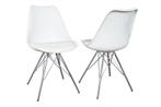 Retro stoel SCANDINAVIA MEESTERSTUK wit met verchroomd, Huis en Inrichting, Stoelen, Ophalen of Verzenden, Nieuw