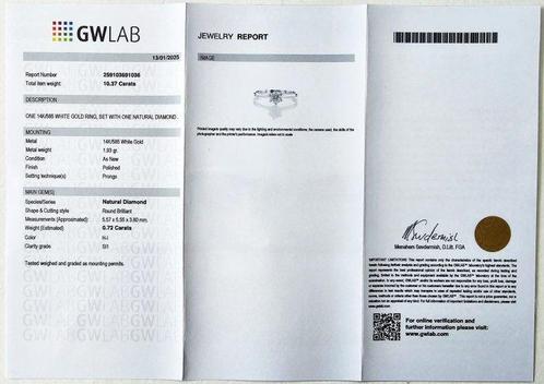Verlovingsring - 14 karaat Witgoud - 0.72ct. tw. Diamant, Sieraden, Tassen en Uiterlijk, Antieke sieraden