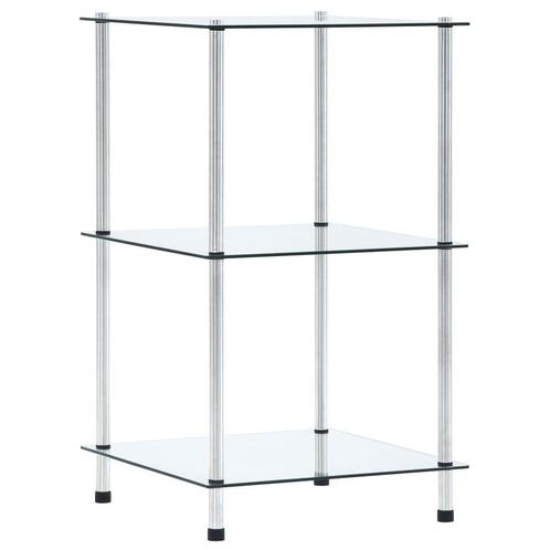 vidaXL Kastje 3-laags 40x40x67 cm gehard glas transparant, Huis en Inrichting, Kasten | Boekenkasten, 25 tot 50 cm, Nieuw, Glas