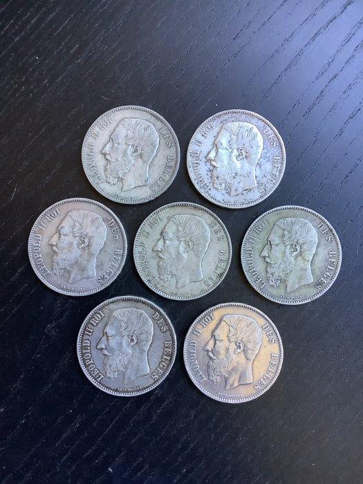 België. Leopold II. 5 Francs 1873 (Zonder minimumprijs), Postzegels en Munten, Munten | Nederland