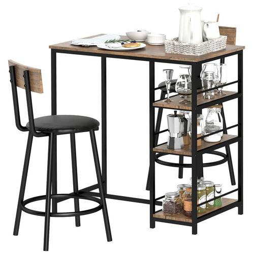 TRUUSK Bartafel Met Barkrukken Set, 3-dlg. Bartafel-Set Met, Huis en Inrichting, Tafels | Statafels, Nieuw, Verzenden