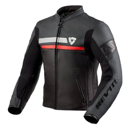 REVIT! Mile Jas Zwart Rood, Motoren, Kleding | Motorkleding, Heren, Nieuw met kaartje, Jas | leer, Verzenden