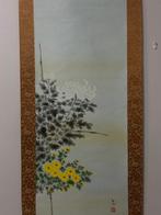 Prachtig bloemenschilderij van chrysanten. - Zijde -