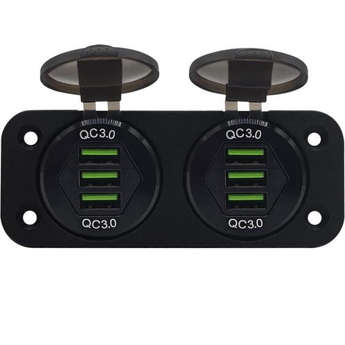 ProRide® 12V USB Stopcontact 6 Poorten - Tweevoudig Inbouw -, Doe-het-zelf en Verbouw, Elektra en Kabels, Nieuw, Verzenden