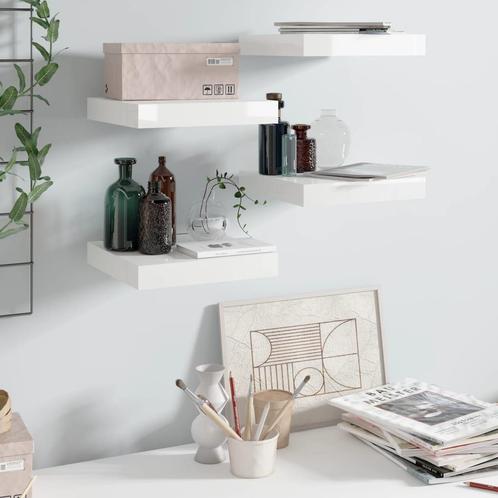 Wandschappen Wit - Set van 4 | Retourdeal | 42% Korting, Huis en Inrichting, Woonaccessoires | Wandplanken en Boekenplanken, Nieuw