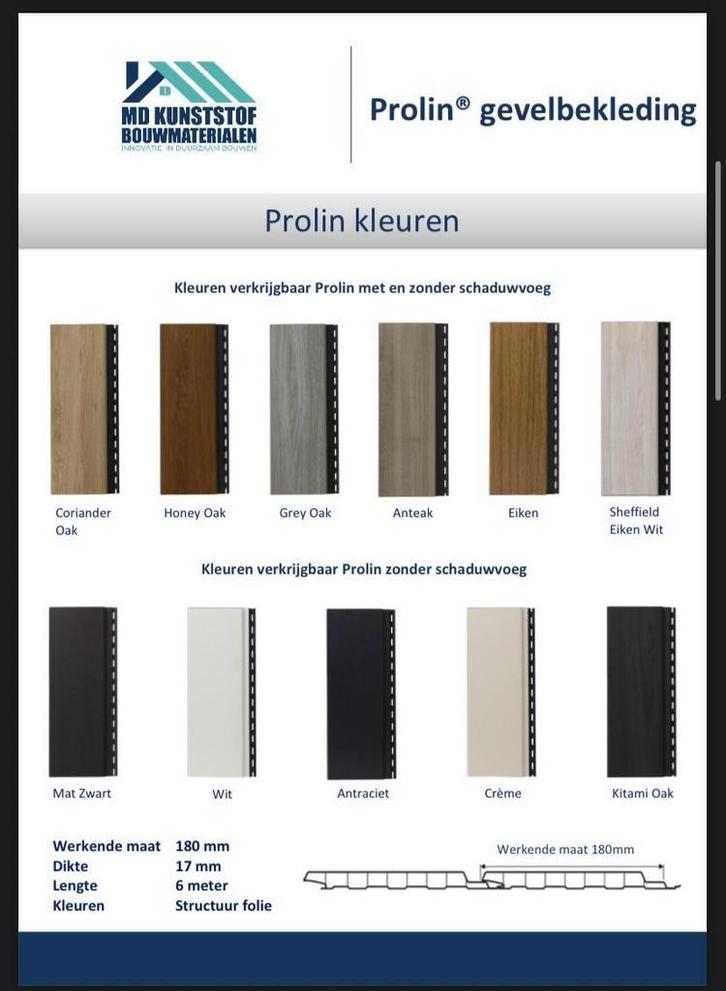 MD gevelbekleding –  ACTIE €59 per m2 incl. btw, Doe-het-zelf en Verbouw, Platen en Panelen, Minder dan 20 mm, Nieuw, Overige materialen