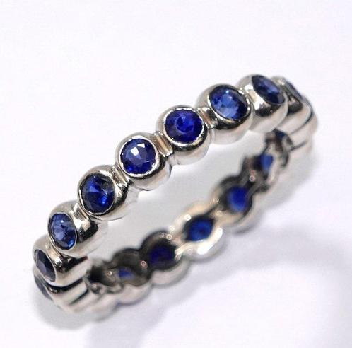 Ring - 18 karaat Witgoud - 1.80ct. tw. Saffier - Saffier, Sieraden, Tassen en Uiterlijk, Ringen