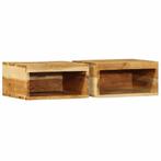 vidaXL Tv-wandmeubelen 2 st massief acaciahout, Huis en Inrichting, Woonaccessoires | Cd- en Dvd-rekken, Verzenden, Nieuw