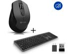 Draadloze Toetsenbord en Muis - Incl. 2x USB & USB-C Plug, Verzenden, Zo goed als nieuw