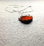 Antieke Baltische barnsteen hanger met zilveren ketting -