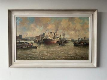 M de Jongere (1912-1977) - bedrijvigheid in de haven van beschikbaar voor biedingen