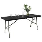 Inklapbare Tafel | Zwart/Grijs | 1829x762x735(h)mm Bolero, Verzenden, Nieuw in verpakking