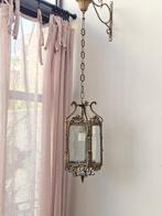 Plafondlamp - Lantaarn - Glas, Messing - versierd glas