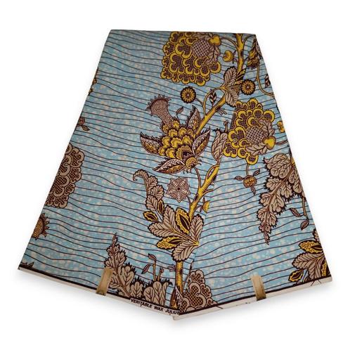 Afrikaanse stof - Blauwe garden - 100% katoen, Hobby en Vrije tijd, Stoffen en Lappen, Nieuw, Ophalen of Verzenden