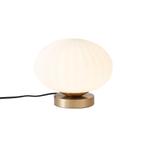 Design tafellamp messing met opaal glas - Mochi, Huis en Inrichting, Lampen | Tafellampen, Nieuw, Overige materialen, Design, Minder dan 50 cm