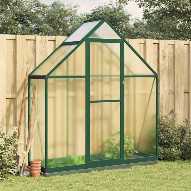 vidaXL Tuinkas met basisframe 169x58x202 cm aluminium groen, Tuin en Terras, Kassen, Nieuw, Verzenden