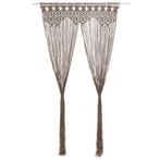 vidaXL Gordijn macramé 140x240 cm katoen taupe, Verzenden, Nieuw