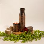 Puur koperen set van fles bloempatroon antique (± 950 ml-300, Nieuw