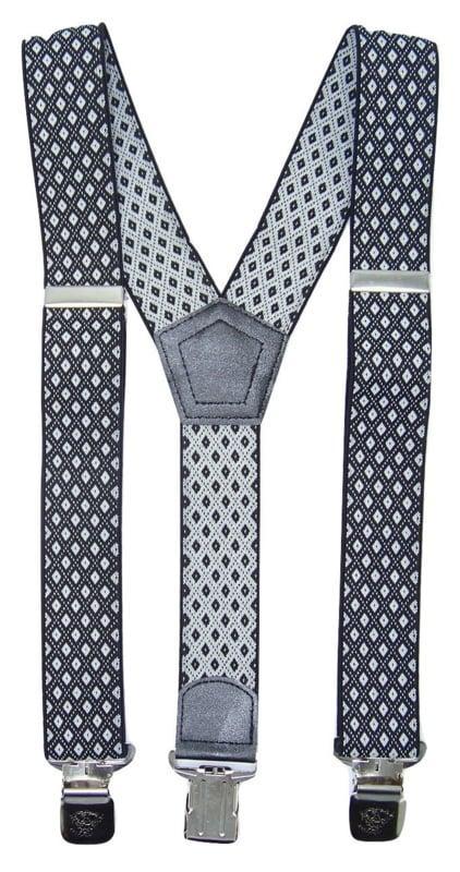 Zwart/Wit geruite Bretels met de sterkste stalen clips, Kleding | Heren, Riemen en Ceinturen, Nieuw, Verzenden