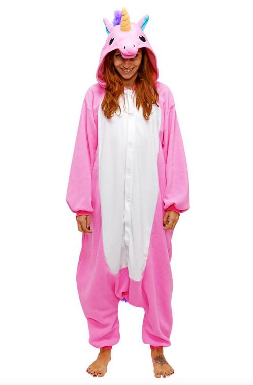 Onesie Roze Eenhoorn Pak 128-134 Eenhoornpak Unicorn Kostuum, Kinderen en Baby's, Carnavalskleding en Verkleedspullen, Meisje