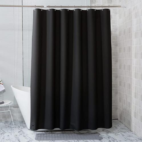 HGMD Douchegordijn 180x200 - Zwart, Huis en Inrichting, Badkamer | Badkamermeubels, Nieuw, Verzenden