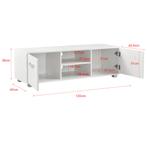 Tv meubel Laugar met planken  120x40x38 cm wit, Huis en Inrichting, Kasten | Televisiemeubels, Verzenden, Nieuw