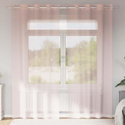 vidaXL Gordijnen voile met doorvoertules 2 st 140x245 cm, Huis en Inrichting, Stoffering | Gordijnen en Lamellen, Nieuw, Verzenden