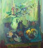 Piet Vos (1947), ‘Stilleven met vruchten en kan met takken’, Antiek en Kunst