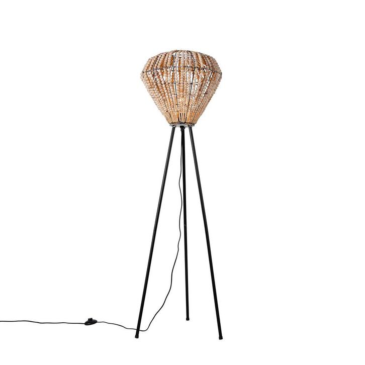 Oosterse vloerlamp beige met kralen - Moti, Huis en Inrichting, Lampen | Vloerlampen, Nieuw, Overige materialen, 100 tot 150 cm