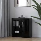 vidaXL Vitrinekast 82,5x30,5x80 cm bewerkt hout zwart, Huis en Inrichting, Verzenden, Nieuw, 50 tot 100 cm, Minder dan 100 cm