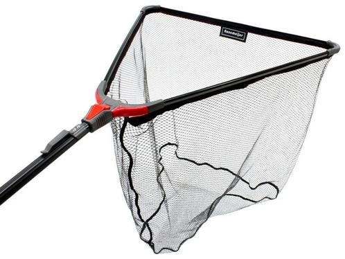 Inklapbaar Rubber Schepnet 70 x 60 cm. Steel 160 cm., Watersport en Boten, Hengelsport | Roofvissen, Net of Fuik, Nieuw, Verzenden