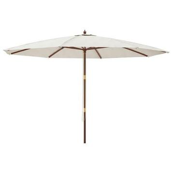 Houten Parasol Zandkleurig - Tweedekansje - OP=OP! beschikbaar voor biedingen