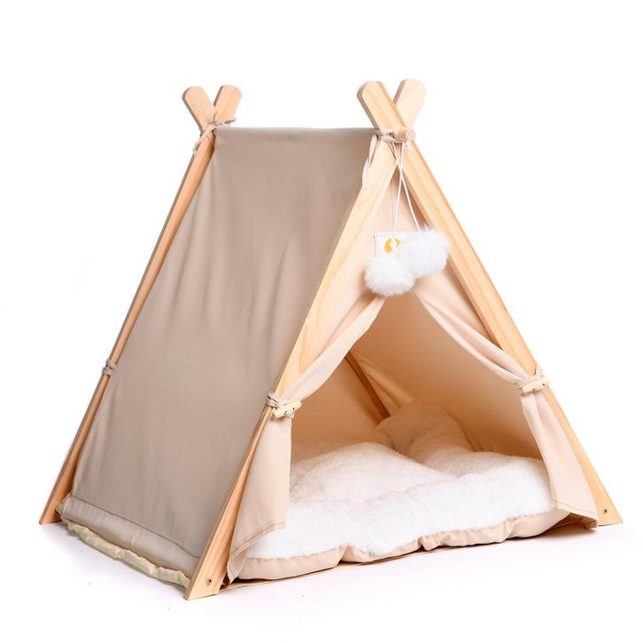 Tipi Tent voor katten of kleine honden Ecru (Slapen & Wonen), Dieren en Toebehoren, Hondenmanden, Nieuw, Overige, Ophalen of Verzenden