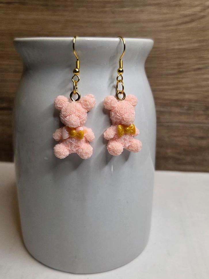 Rozenbeer, Sieraden, Tassen en Uiterlijk, Oorbellen, Overige kleuren, Nieuw, Overige materialen, Hangers, Ophalen of Verzenden