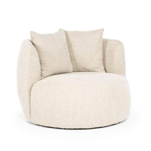 Fauteuil Louis met kussen - Zand Spark - 95801 - fauteuils, Huis en Inrichting, Stoelen, Nieuw, Stof