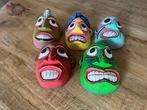 5 maskers - Hout - handgemaakt - Sri Lanka - 20e eeuw