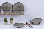 2dekans | bord STELLAR Ø22cm - 6 stuks - Betongrijs, Ophalen of Verzenden, Zo goed als nieuw
