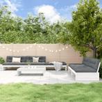 vidaXL 6-delige Loungeset met kussens massief hout wit, Verzenden, 6 zitplaatsen, Nieuw, Loungeset