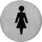 Intersteel Pictogram zelfklevend rond WC dames rvs, Ophalen of Verzenden, Nieuw
