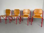 Stoel - Hout, Metaal - Vier vintage stoelen - rood