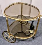 Serveerwagen - Messing, Glas - Messing massief antik, Antiek en Kunst