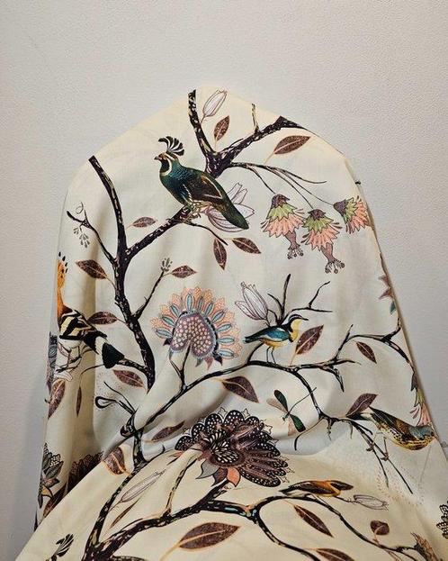 Katoenen satijtgordijn Art Nouveau met zijde-effect, met, Antiek en Kunst, Kunst | Designobjecten
