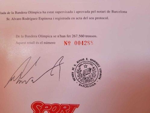 Juegos Olimpicos Barcelona 1992. Bandera original., Verzamelen, Overige Verzamelen