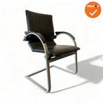 Ahrend A350 vergaderstoel - Zwart leer - Medium rug, Vergader- of Presentatieruimte, Ophalen of Verzenden, Gebruikt, Stoel