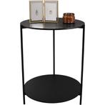 Bijzettafel - Livion Pina - Rond - 48cm - Zwart - MDF/Metaal, Huis en Inrichting, Tafels | Eettafels, Ophalen of Verzenden, Nieuw