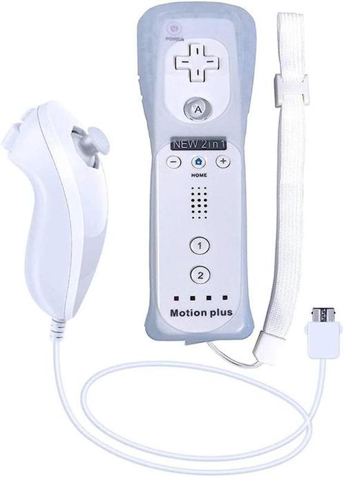 Wii Controller / Remote Motion Plus Wit + Nunchuk Wit (Th..., Spelcomputers en Games, Spelcomputers | Nintendo Consoles | Accessoires